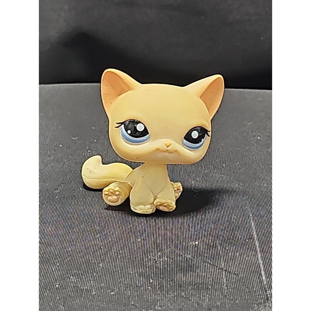 LITTLEST PET SHOP LPS #1005 SHORTHAIR CAT YELLOW WITH BLUE EYES AUTHENTIC
